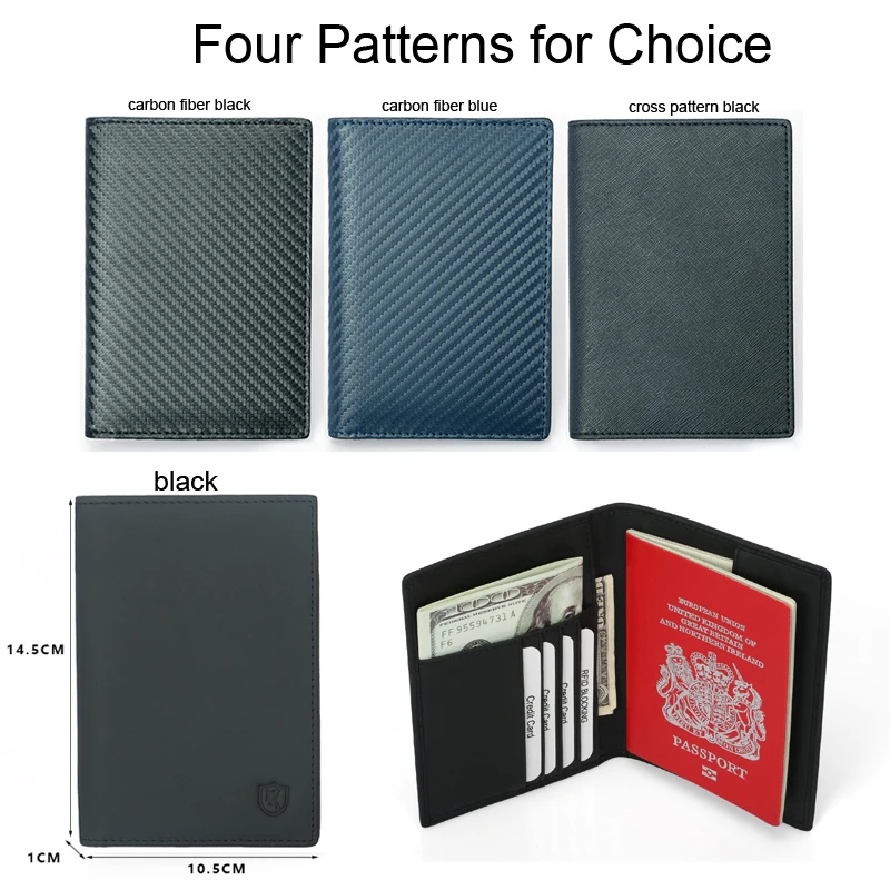 Genuine Leather Passport Holder Cover Case Rfid Blocking Travel Wallet Id Card Case for Men Women Real Leather Passport Carrier