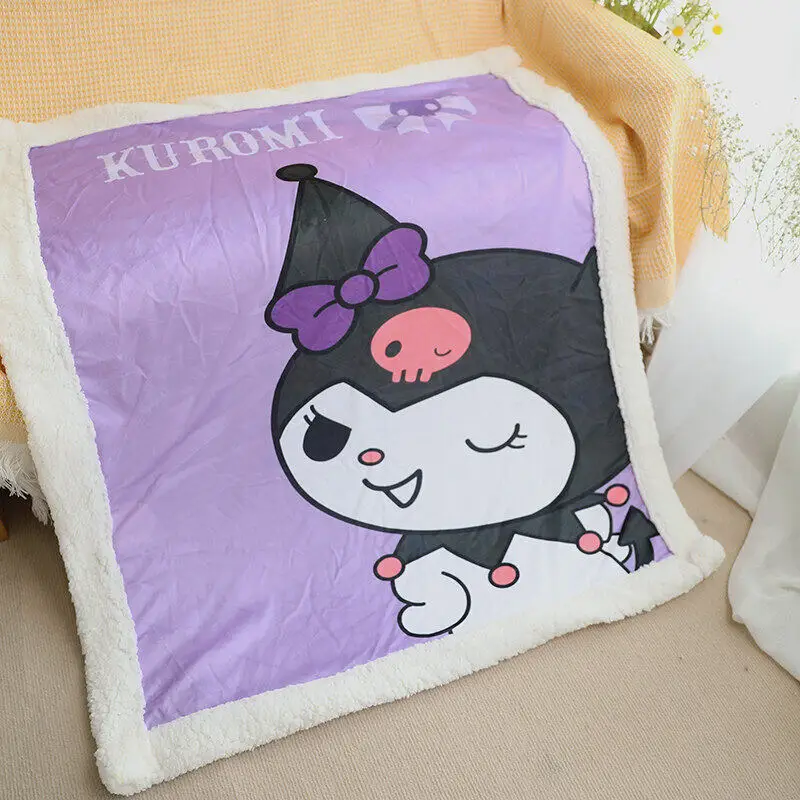 

Cinnamorol Summer Blanket My Melody Space Quilt Kuromi Air Conditioner Quilt Anime Kawaii Sanrio Double Blanket Coral Fleece