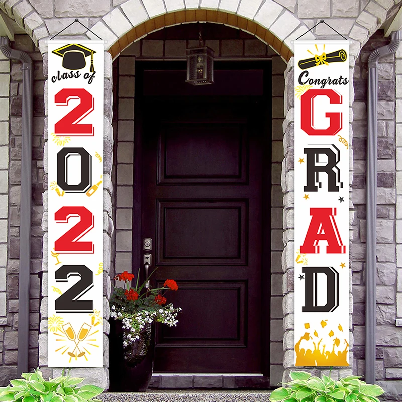 

2022 Graduation Banners Party Decorations Graduation Couplet Class Of Congrats Grad Door Porch Hanging Flags Sign Home decor