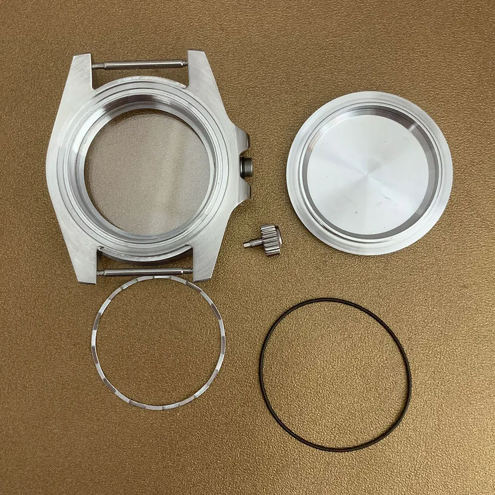 40mm Watch Case Fine Stainless Steel 316L Green Inner Ring Sapphire Glass Ceramic Rim Fit NH35 NH36 4R Automatic Movement