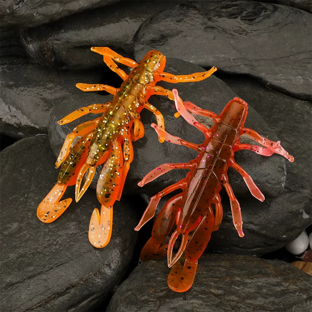 Фото Мягкая тонущая приманка ZUKIBO Spider Shrimp для ловли баса, окуня, щуки в пресноводных водоемах №2