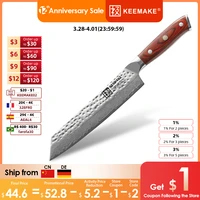 sunnecko 8 chef knife damascus steel hammer blade japanese chef kitchen knives color wood handle sharp meat fruit cutting tools