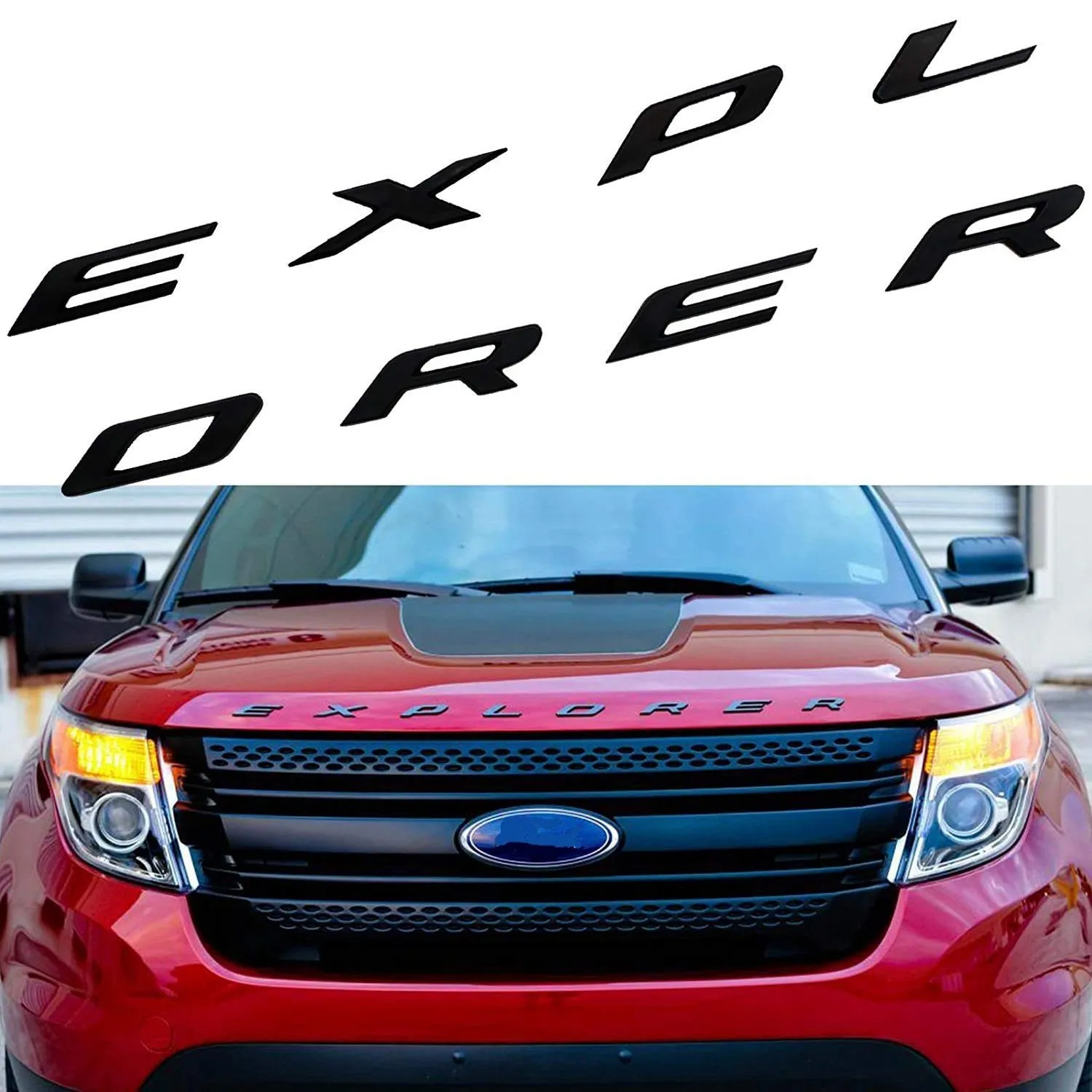 3d-буквы ABS передняя капюшон эмблема Explorer Спортивная бленда для Ford 2011-2022 матовый