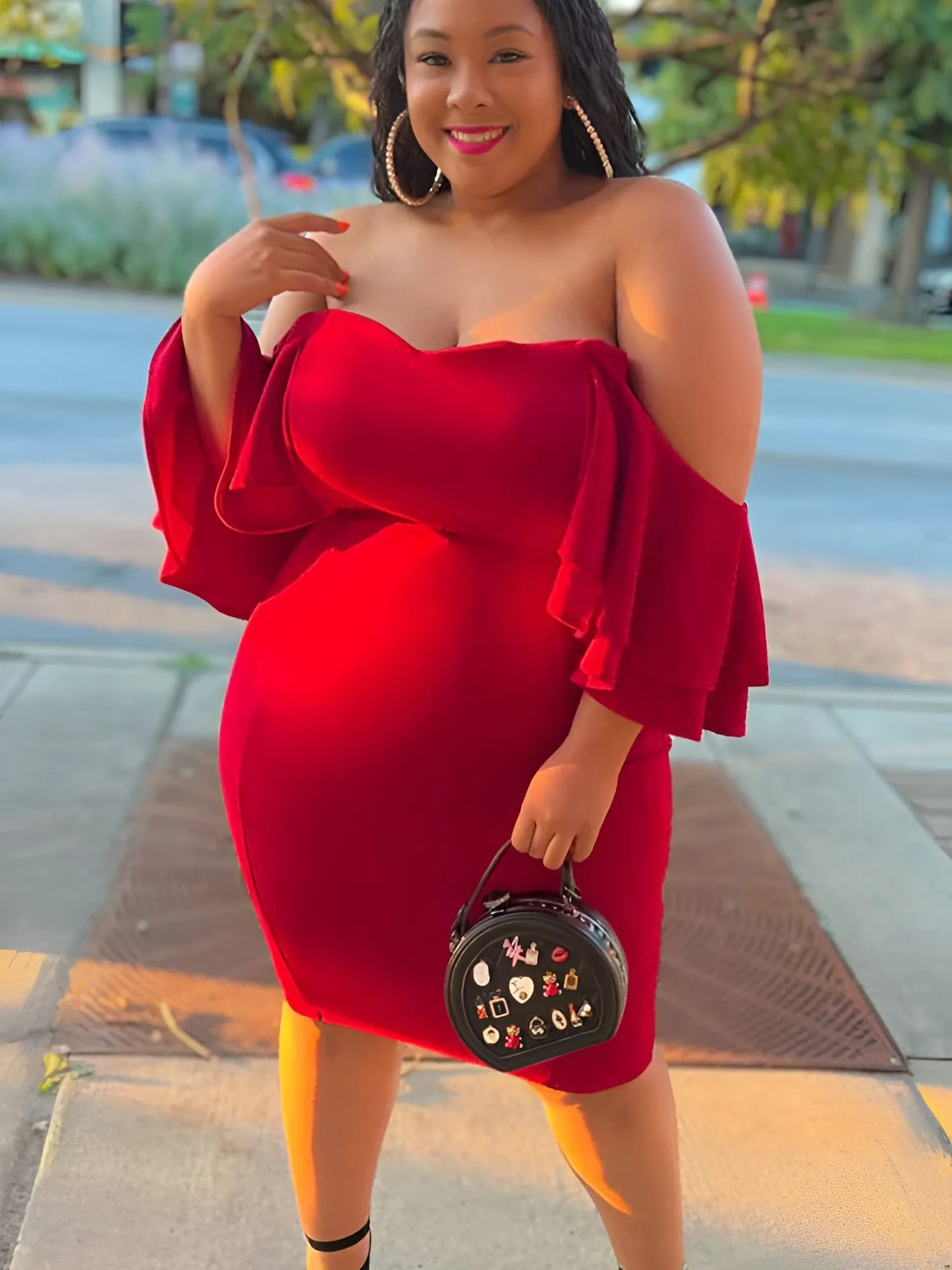 Plus Size Sexy Strapless Dress Tierred Ruffle Sleeve Backless Robes Knee Length Party Christmas Vestidos De Verano Mujer 2022