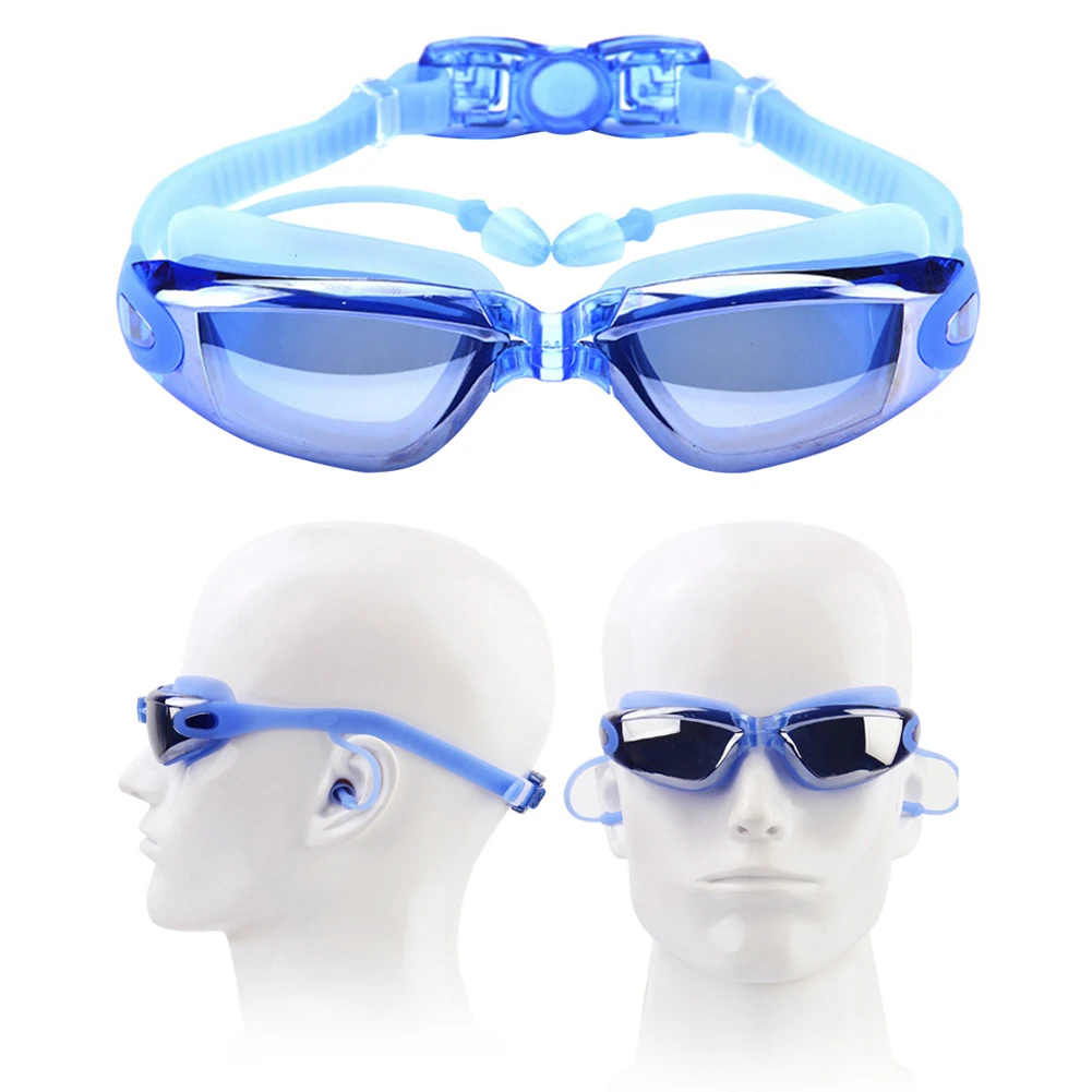 

Swim Goggles Waterproof Swimming Eyewear Women Men Waterproof Anti-fog Glasses Swimming Goggles with Earplugs Nose Clip