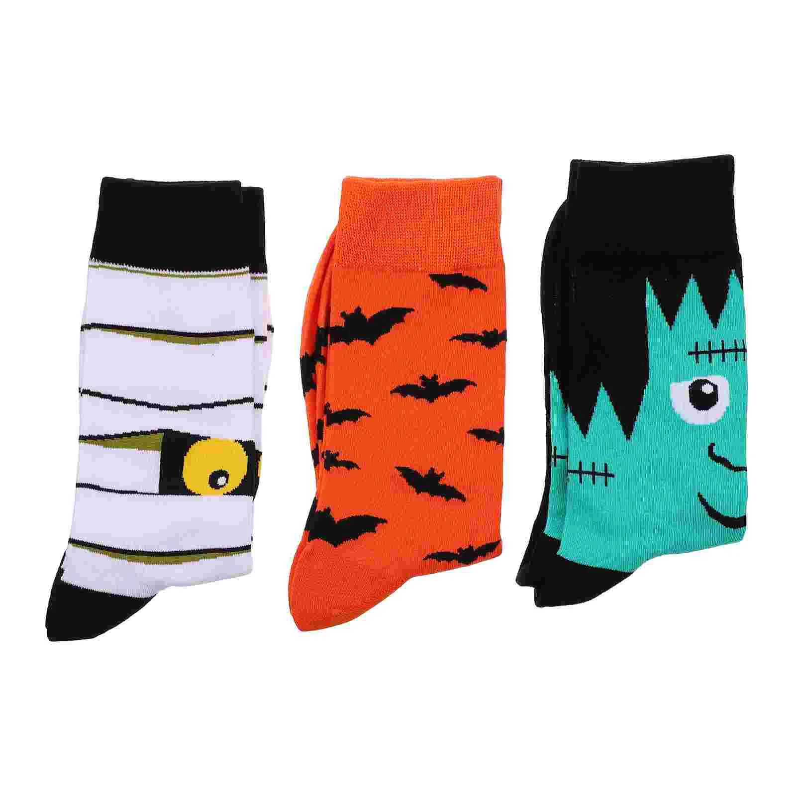 

3 Pairs Halloween Mid-calf Socks Running Stockings For Womens (Assorted Color)