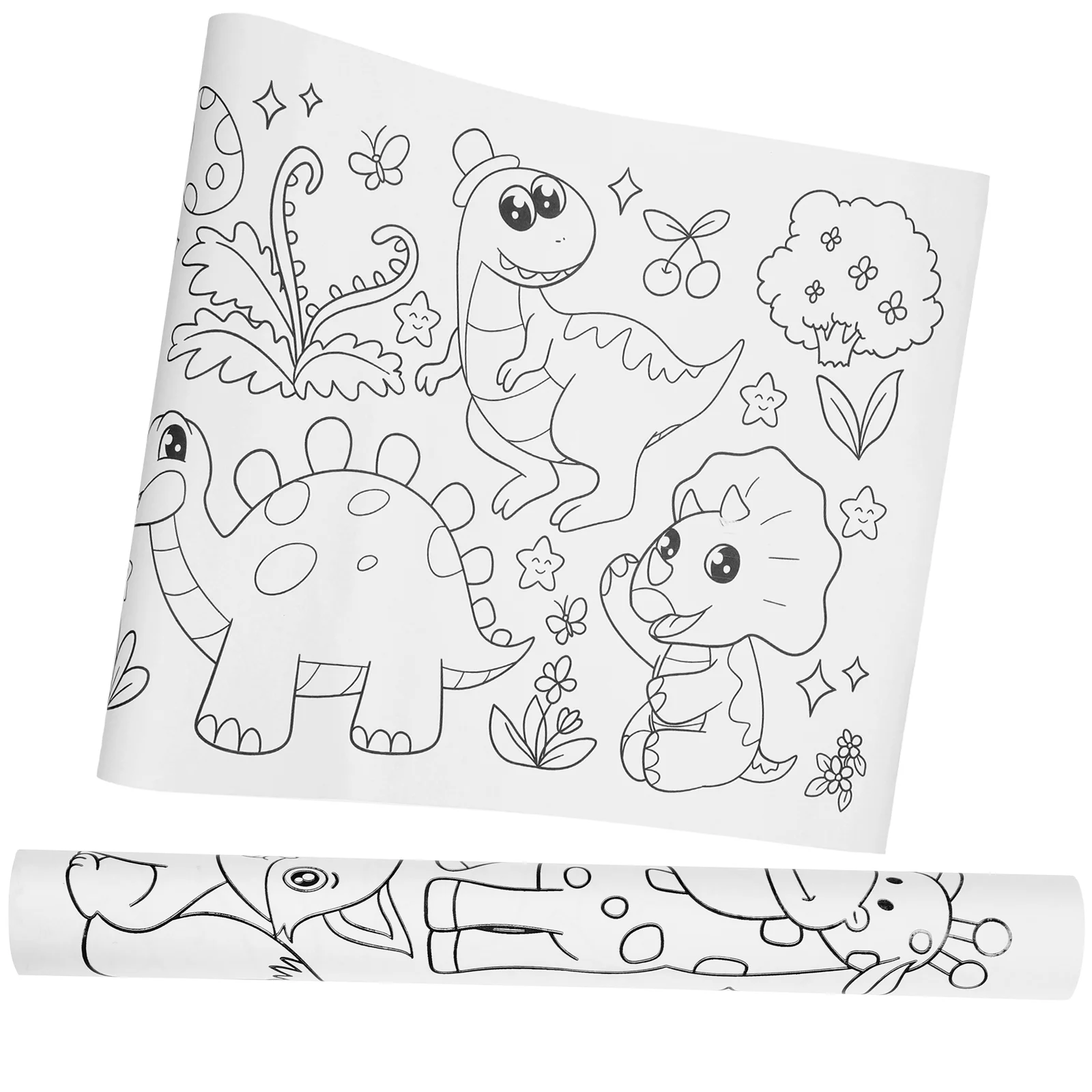 2 Rolls Animal Drawing Paper Jungle Poster Kids Color Filling Colouring Sheet Birthday Gift Coloring Books Large