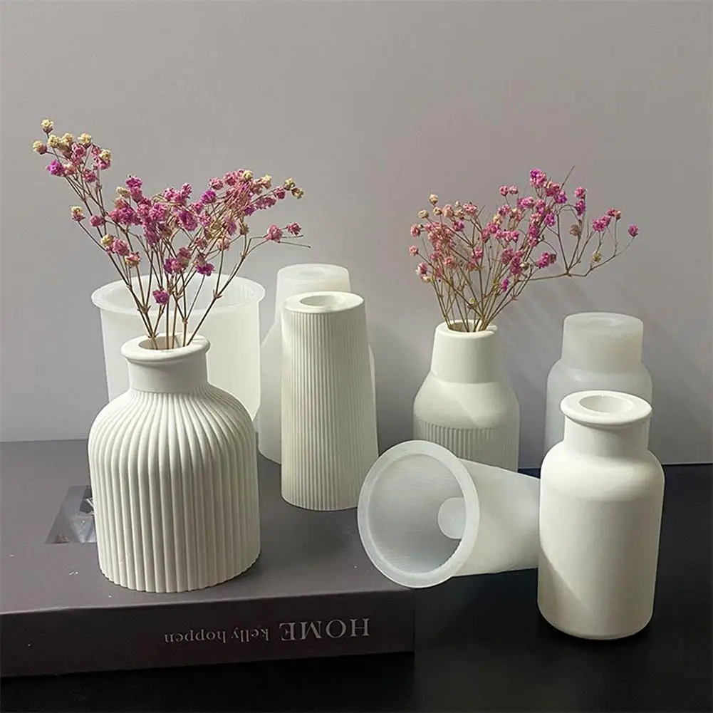 

Vase Mold Crafts Planter Vases Silicone Molds For DIY Epoxy Plaster Concrete Flower Pot Injection Mould Gardening Decoration