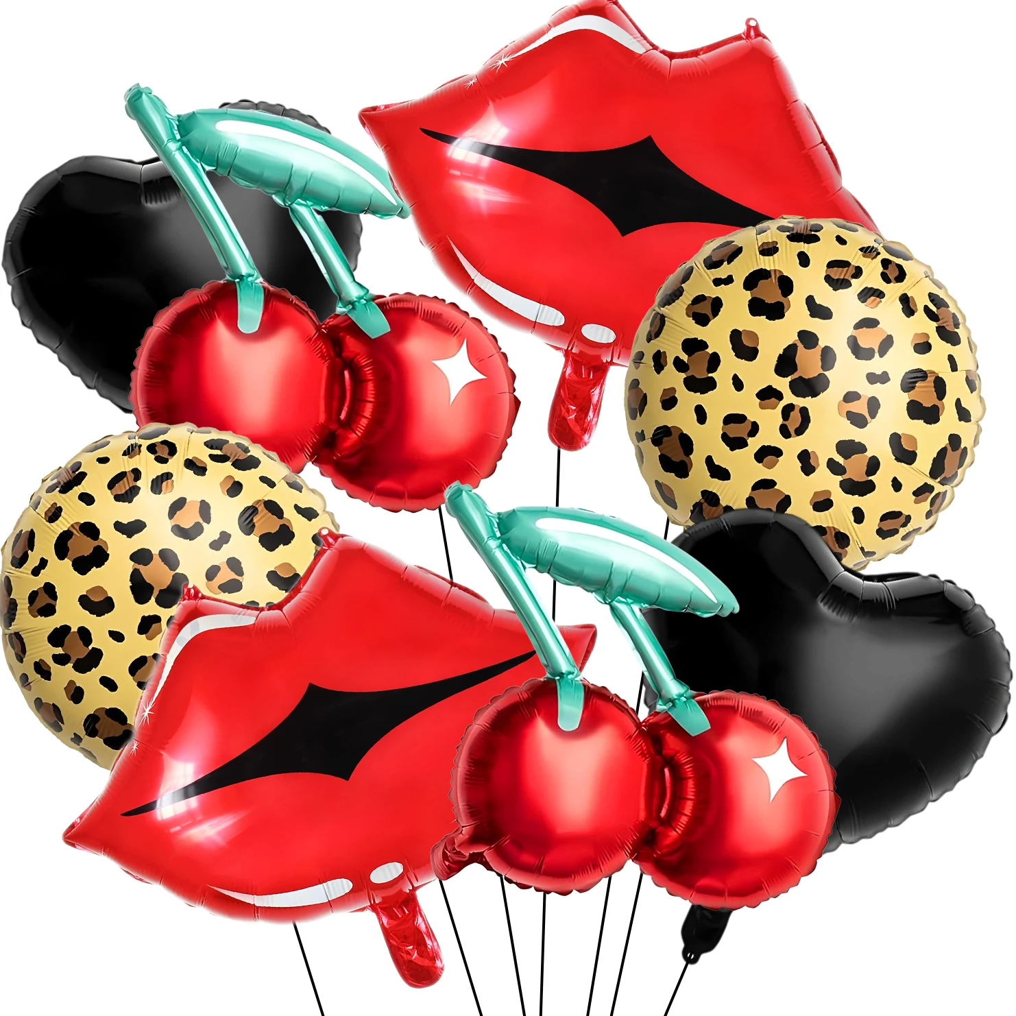 

Набор фольгированных шаров 8 шт., черно-красные, CY8083