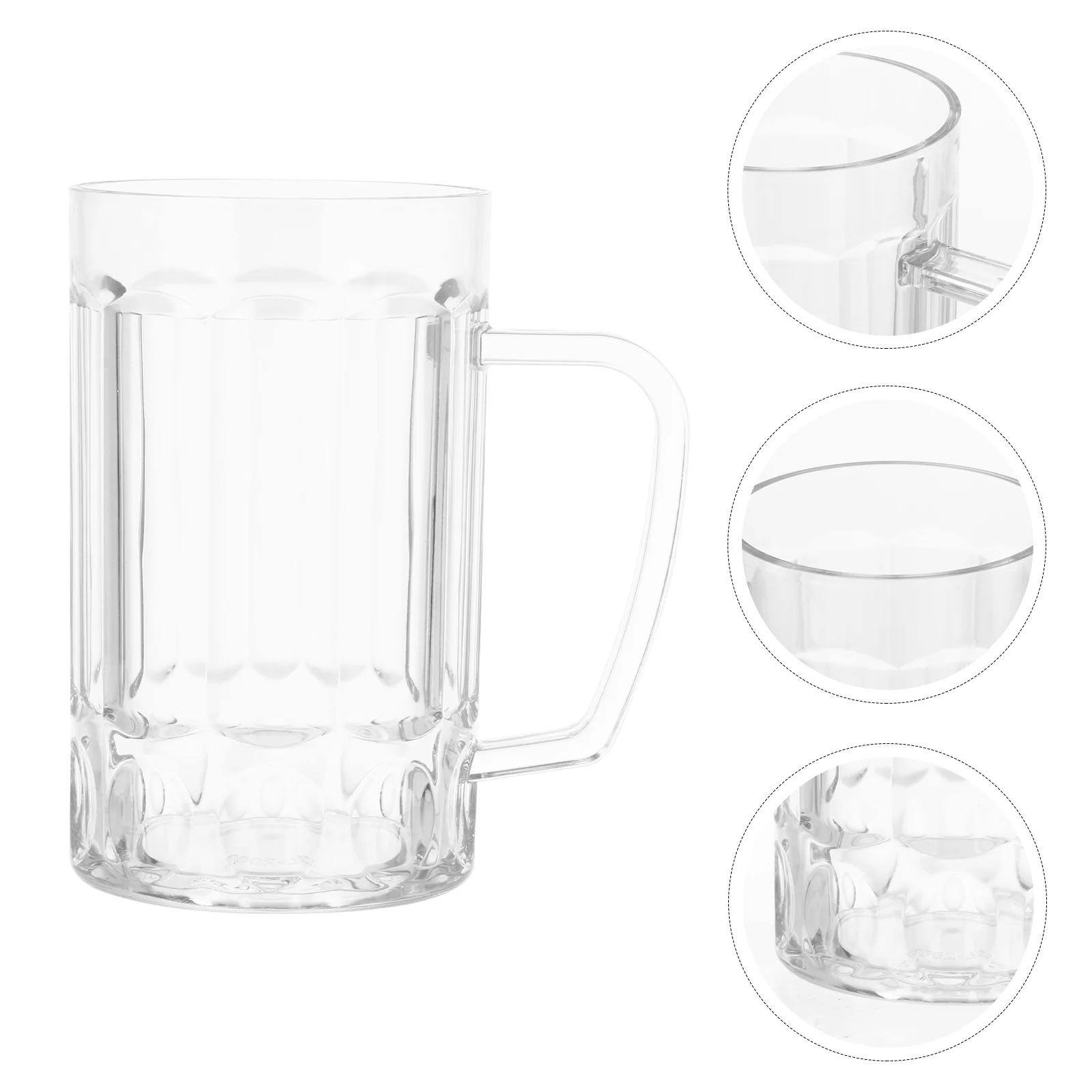 

540 Ml Transparent Beer Mug Water Cup Insulated Coffee Tumbler Handle Plastic Mugs Handlegrip
