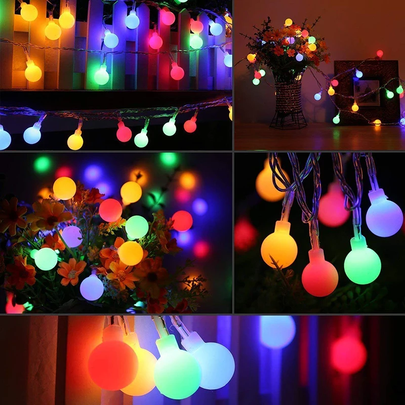 

EU Plug 10M 100LED 20M 30M Christmas Tree Ball Garlands String Lights Fairy Curtain Lights Outdoor Wedding Holiday Decoration