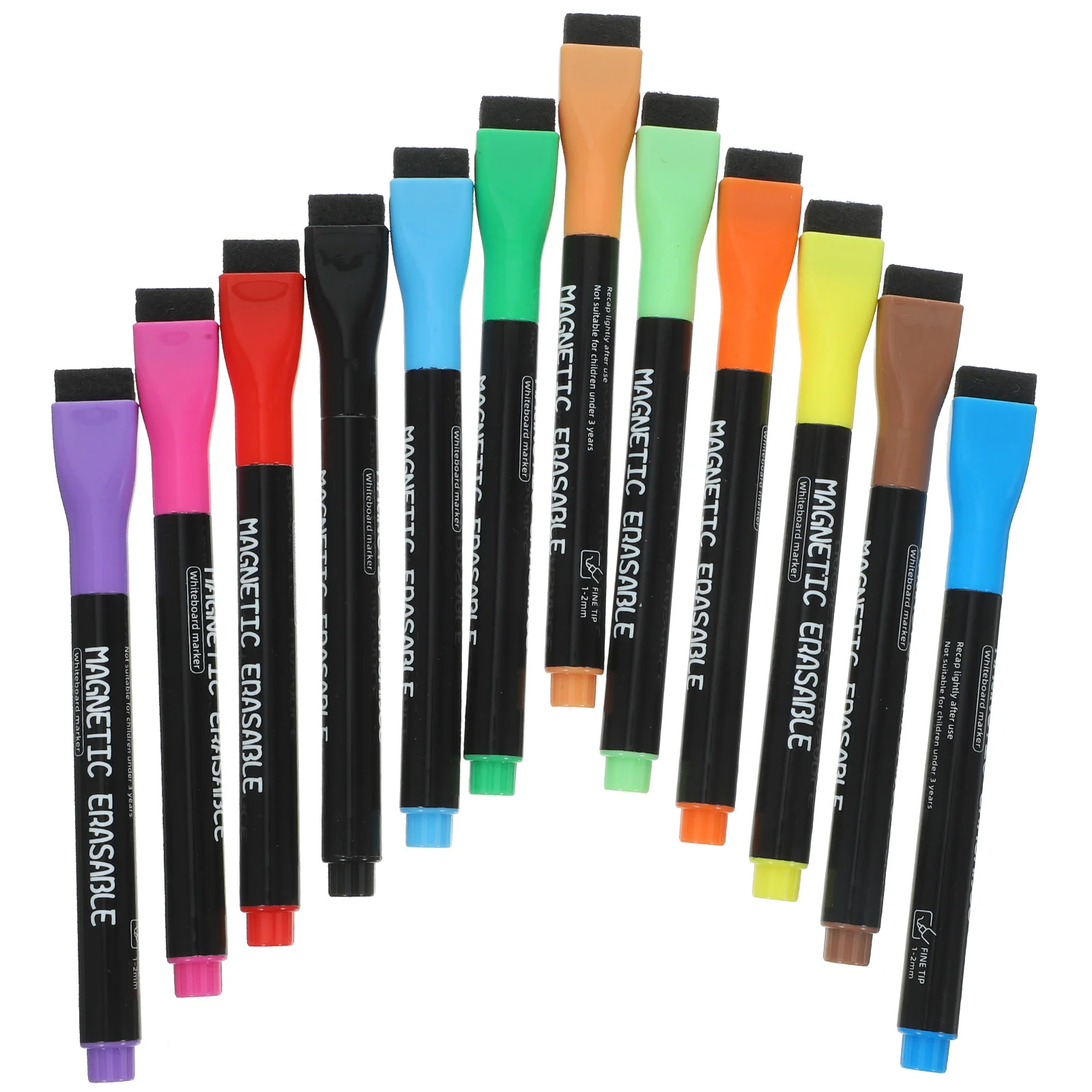 

12 Pcs Whiteboard Pen Coloured Marker Pens Dry Erase Markers Bulk Household Fine Point Abs Erasable Multicolor Child Tip