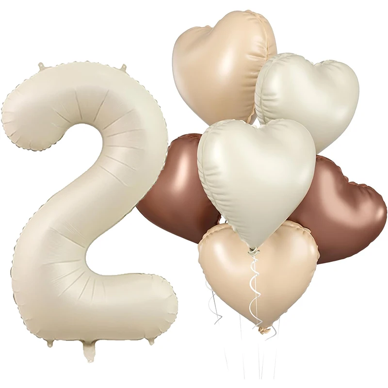 

Фольгированные шары-сердца TingBabyer 8 шт., кремовые, 32 дюйма