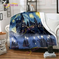 3d hogwarts flannel warm comfort light toss multi size magic harry potter blanket home office travel bed sofa washable blanket