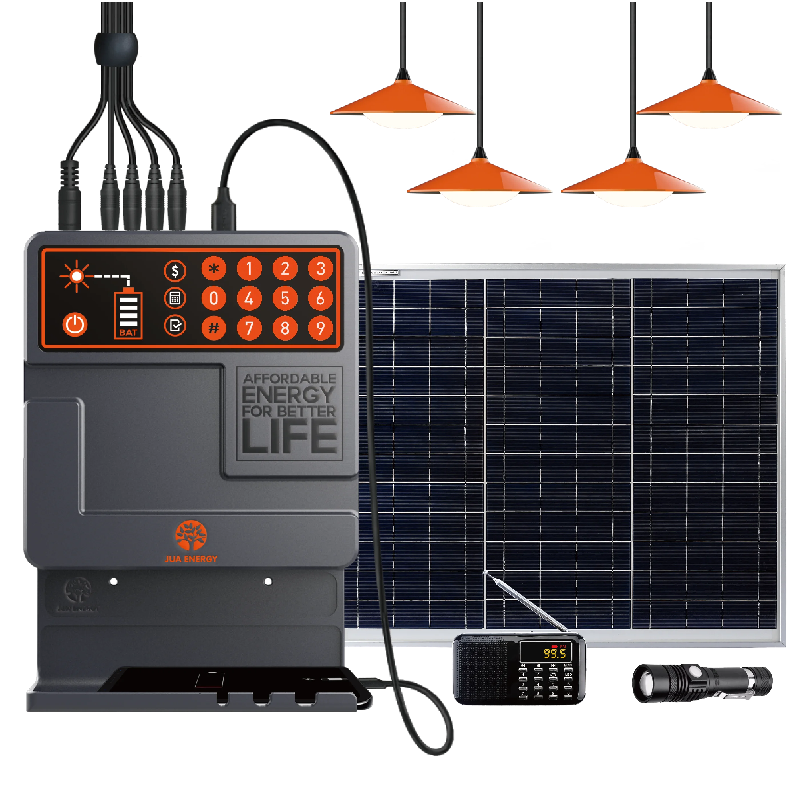 

Solar Radio 4 LED Lamps Mini Solar Home Lighting Kit Solar Home System Solar for House Use and Camping