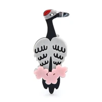 wulibaby acrylic bird brooches for women lovely animal office party brooch pin gifts