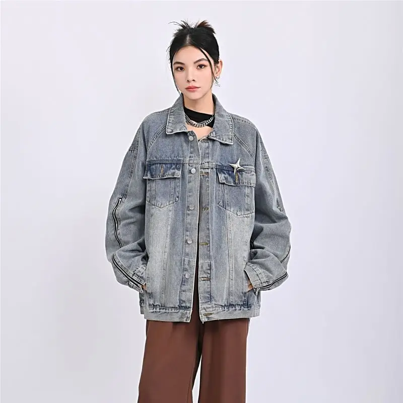 

Новинка 2023, весенне-осеннее Ковбойское пальто, рабочая одежда для девушек в американском средневековом стиле, винтажный стиль, большой размер, бесплатная доставка