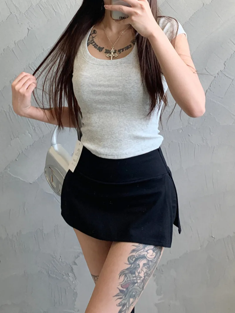 Стиль девушки пикантные сексуальные защитные шорты с высокой талией юбка