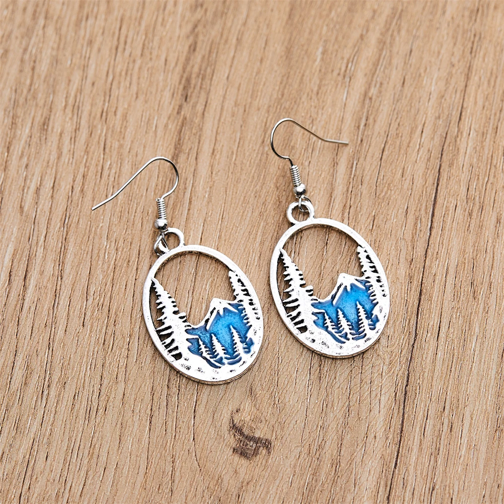 

Mountain Tree Dangle Earrings for Women Retro Personalized Exaggerated Simple Piercing Eardrop Ladies Accessories Jewelry Gifts