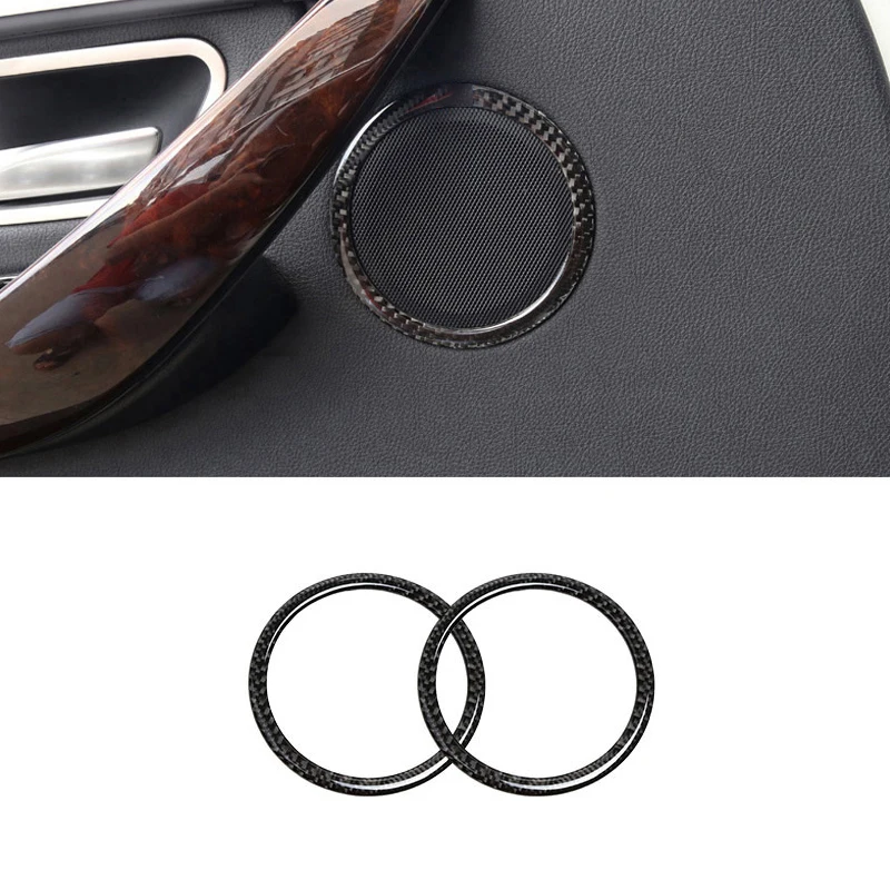 

For BMW 3 Series E90 2005 2006 2007 2008 2009 2010 2011 2012 X1 E84 2pcs Carbon Fiber Door Speaker Ring Loudspeaker Cover Trim