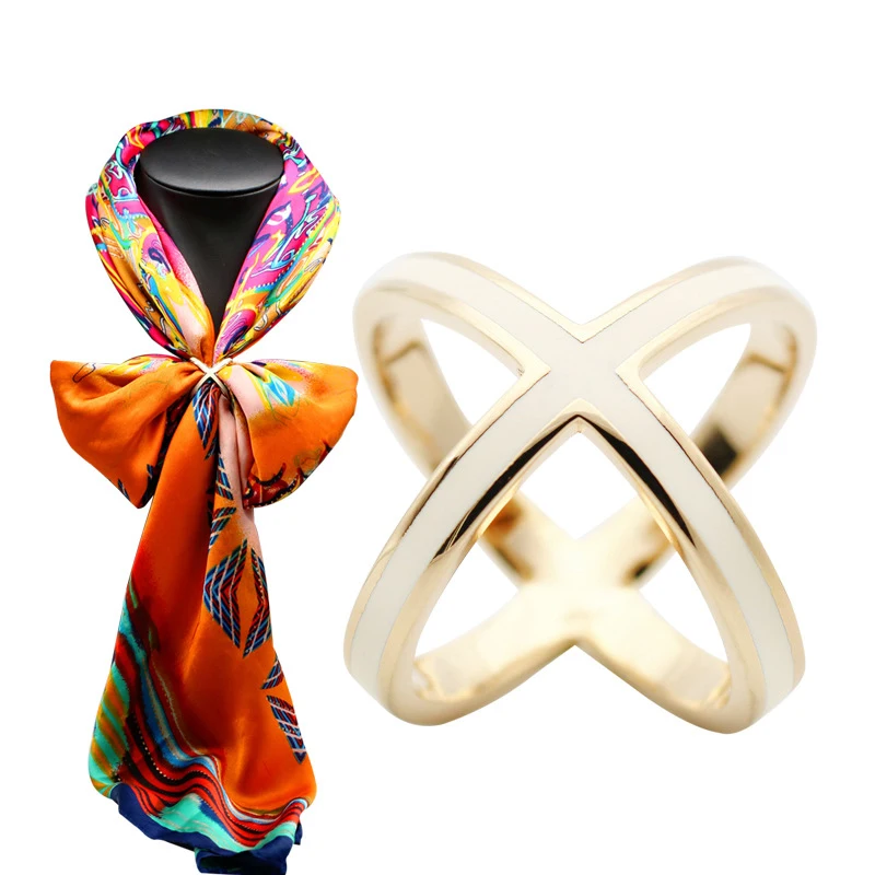 

Luxury Scarf Buckle Belt Buckle Accessories Jewelry Scarf Ring Copper Metal Shawl Ring Clip Female Gift Do Not Fade