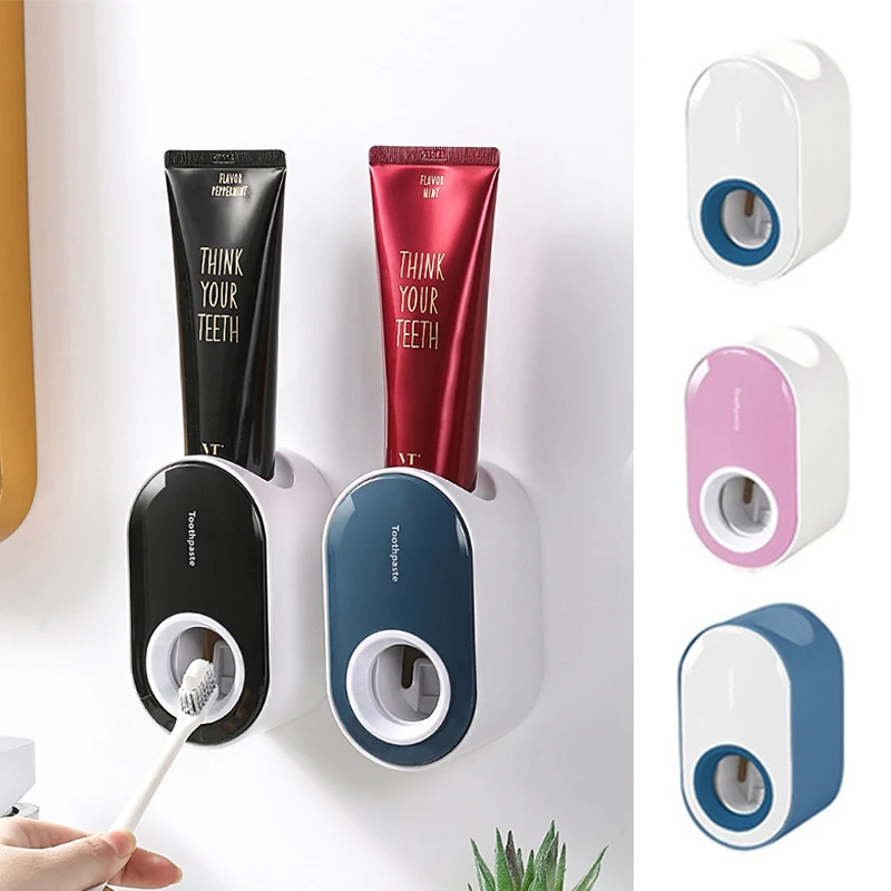 

Automatic Auto Toothpaste Dispenser Toothpaste Squeezer Toothbrush Rack Wall Mounted Dust-proof Toothbrush Holder Supporter