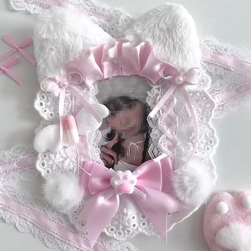 Милые розовые защитные кружева для карт фото фотоальбом ПВХ 3 дюйма Kpop фотография