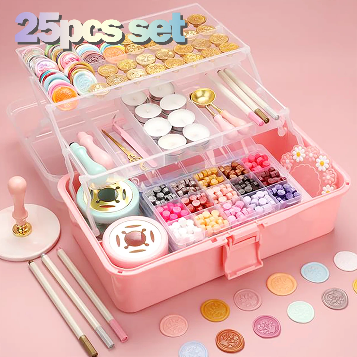 

Wax Seal Stamp Set Grain Fire Lacquer Stove Spoon Stamp Handle Tweezers Kit Wedding Invitation Birthday Decor Sealling Wax Set