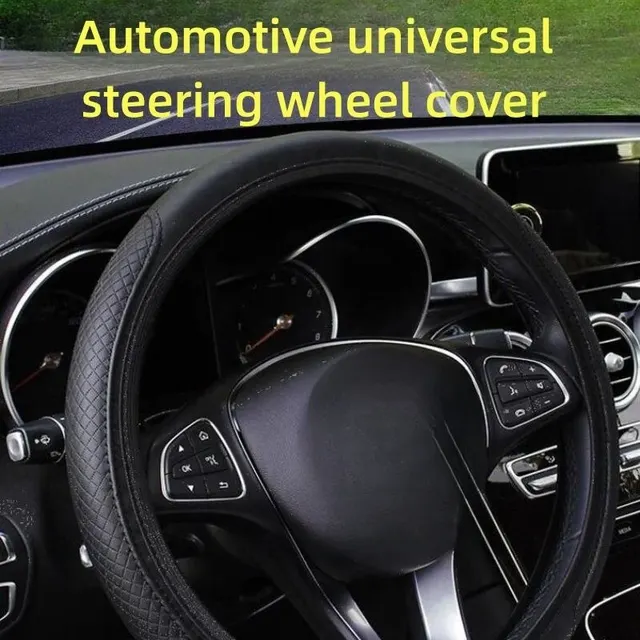 Automotive All Season Universal Steering Wheel Cover Artificial Leather Embossed Wear Resistant Elastic Automotive Interior 1