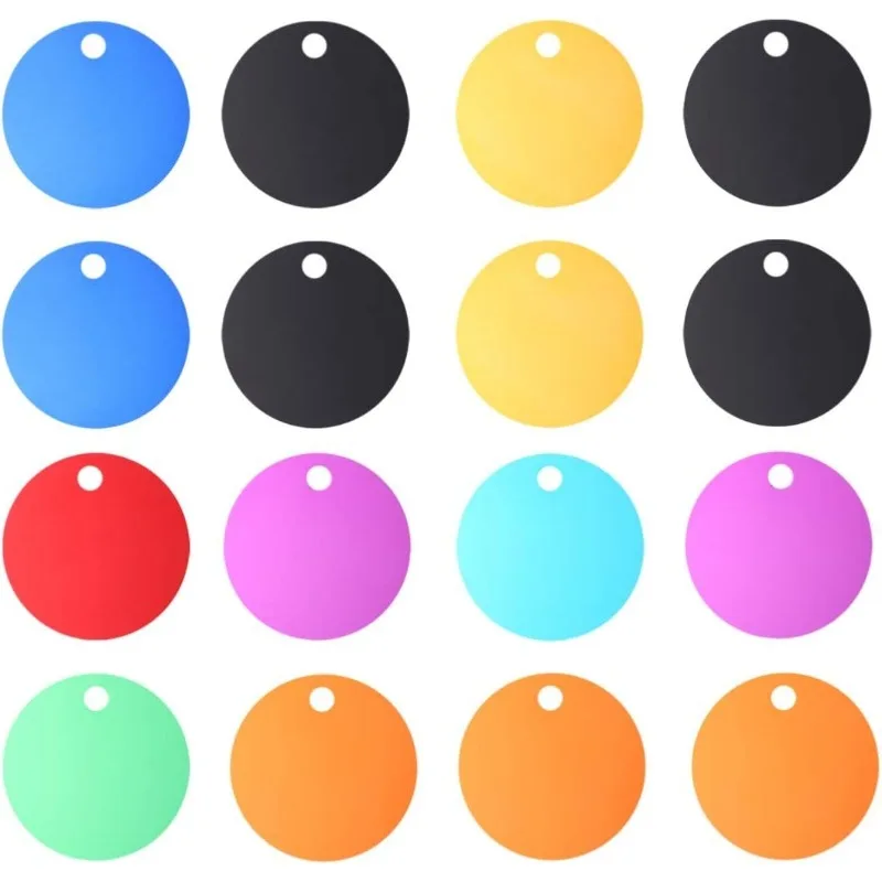 

Wholesale 20 Pieces Small Round Pet ID Tag Blank Dog Tags Personalized Aluminum Blank ID Tags with Hole for Dogs Cats Pets Name