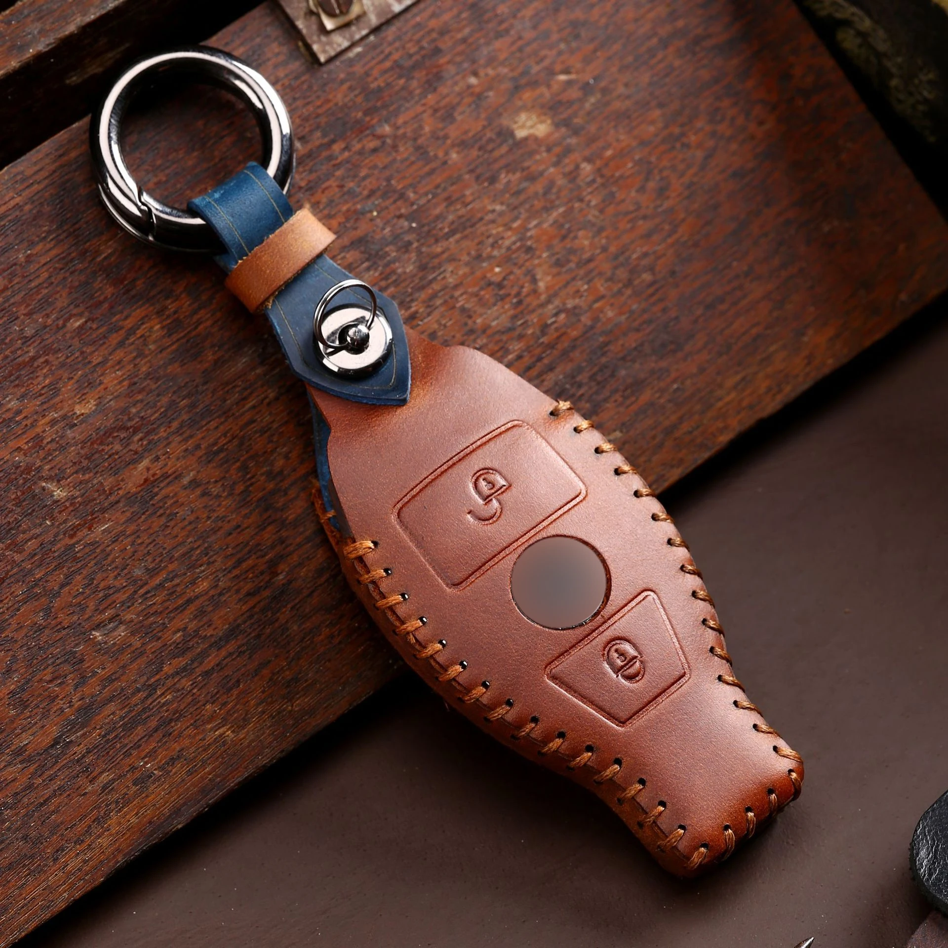 

1 PCS Genuine Leather Key Case Key Cover For Mercedes Benz W124 W212 W210 W176 Gla Amg Cla Amg W203 W204 W211 Car Accessories