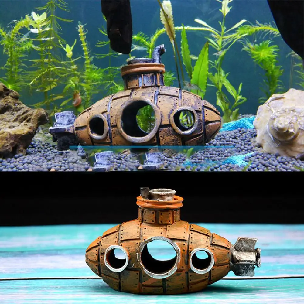 

Resin Submarine Ornaments Hollow Fish Shrimp Shelter Cave Aquarium Fish Tank Landscaping Decoration
