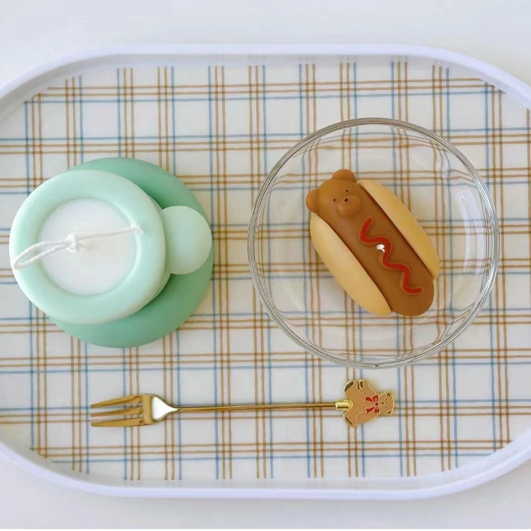 

Креативная силиконовая форма в виде медведя хот-дога, Ароматизированная свеча, искусственная Горячая искусственная штукатурка «сделай сам...