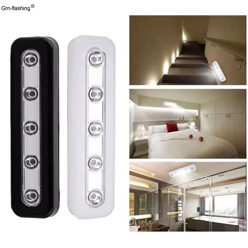 

AA Battery Powered Cabinet Light for Kitchen Closet Cupboard Wardrobe 5 LED Beads Wall Lamp Emergency Light for Car Corridor