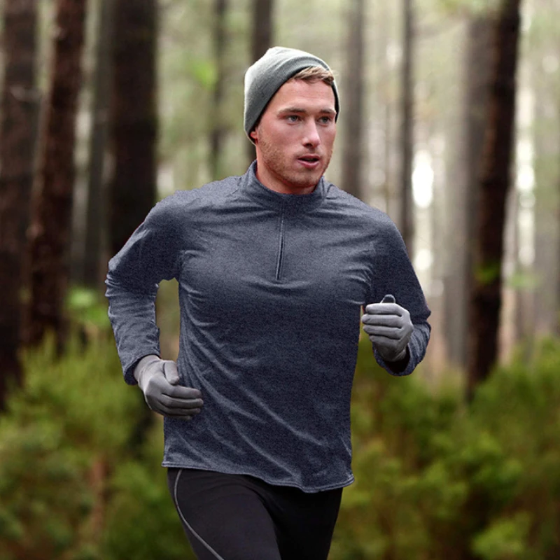 

2023 летние быстросохнущие мужские топы с длинными рукавами 1/4 на молнии, дышащий пуловер для спортзала и бега на открытом воздухе, женская одежда