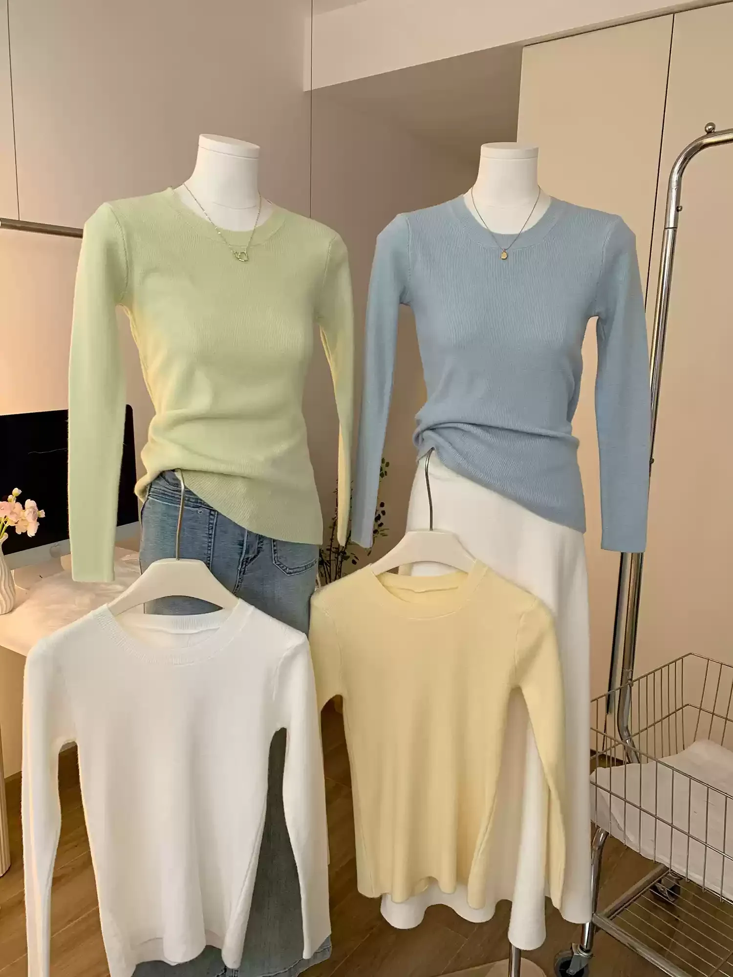 Женский свитер топ с длинным рукавом Трикотажный Женские тенденции 2024 Зимняя