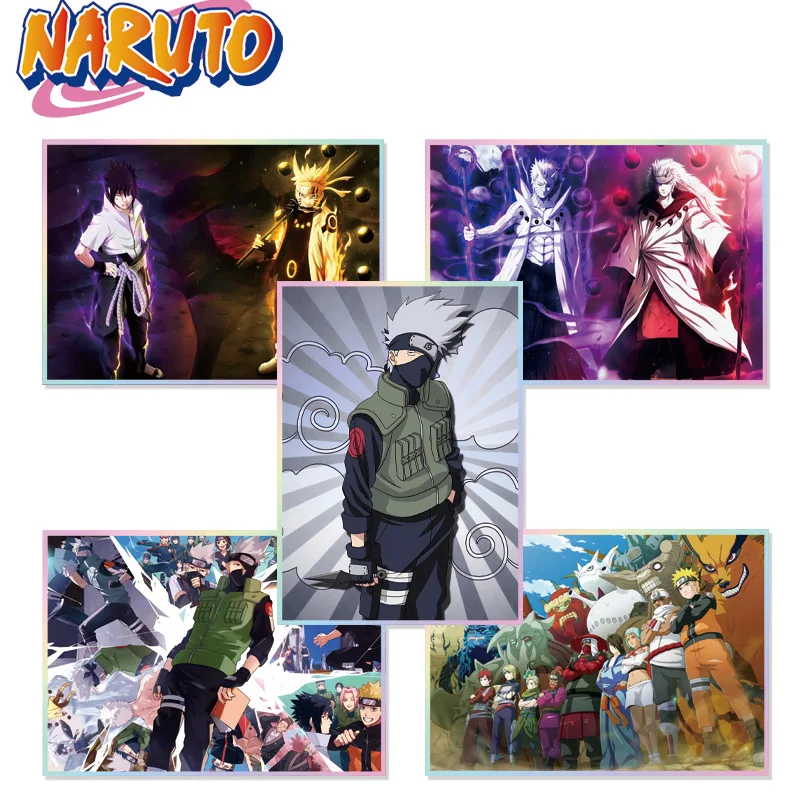 Новая акриловая цветная бумага Naruto большой размер лазерный край 20 5*14 5 см