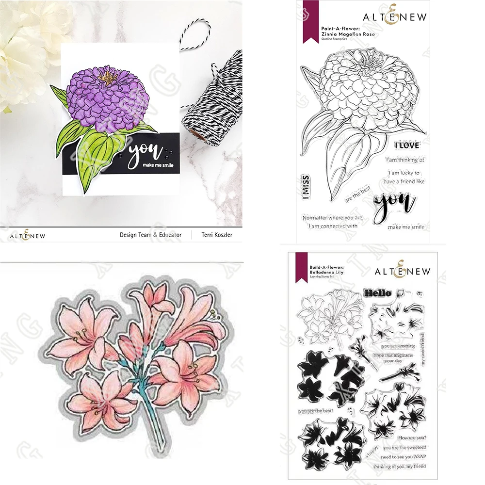 

2022 Zinnia Magellan Rose Outline Belladonna Lily Metal Cut Dies Stamps Set Scrapbook Decorate Embossing Template Diy Card Molds