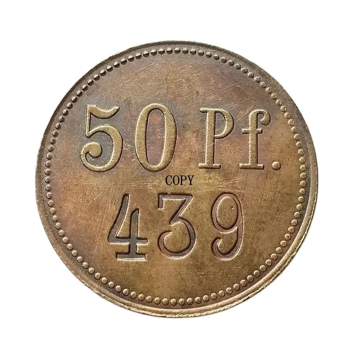 

Копировальная монета 50 Pfennig Lauter 439 из латуни