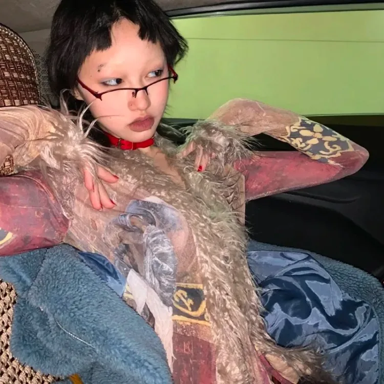 Рубашка с кисточками Y2k эстетичные сетчатые топы японские блузки в стиле