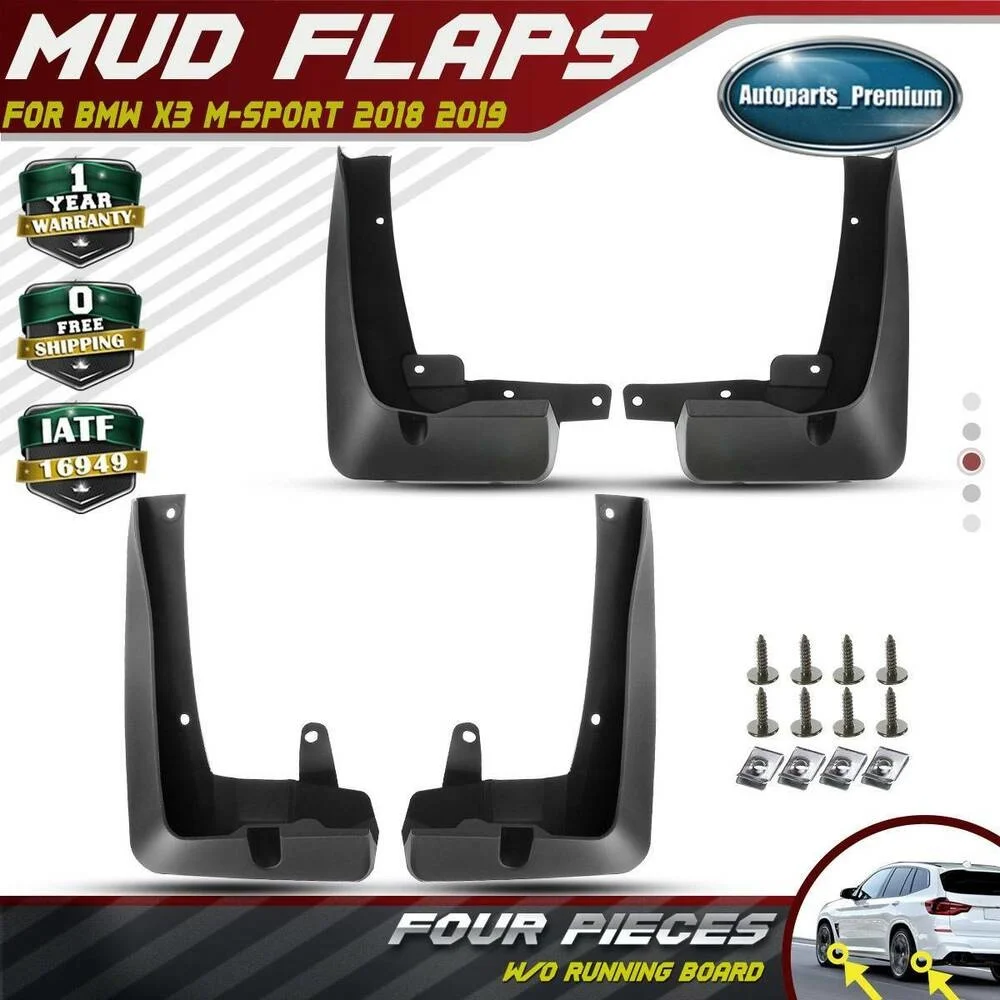 

4PCS Splash Guards Mud Flaps Mudguards for BMW X3 M-Sport 2018 2019 Front & Rear