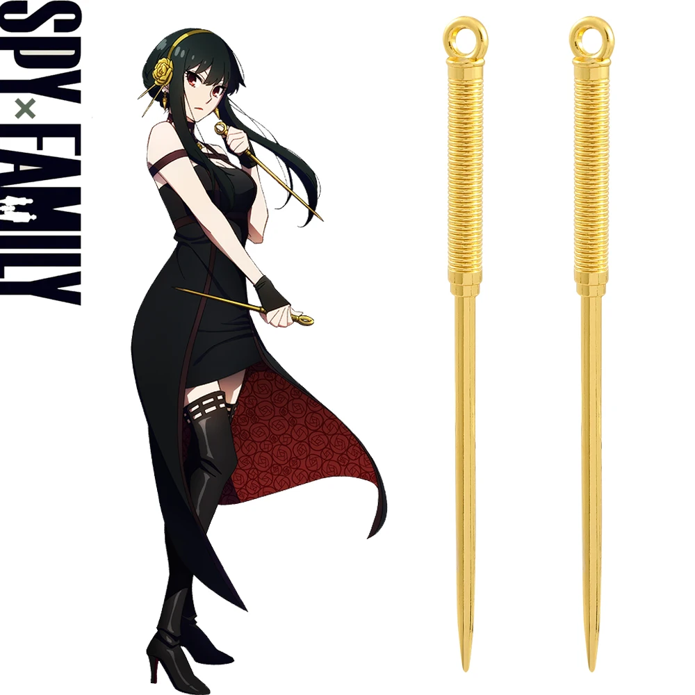 

Anime Spy X Family Yor Forger Figure Cosplay Weapon Gold Tapered Needles Killer Weapons Thorn Accessories Yor Briar Prop Jewelry