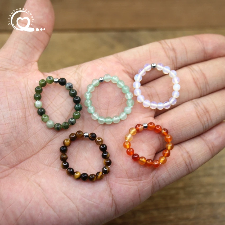 Медное кольцо в классическом стиле с инкрустацией натуральным полудрагоценным