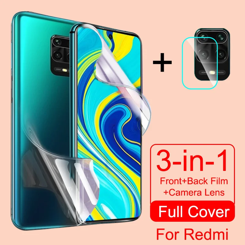 

Protective Hydrogel Film For Xiaomi Redmi Note 9 8 7 Pro Max 8T 9S 7A 8A 9A K30 K20 Poco X3 Screen Protector Camera Lens Glass