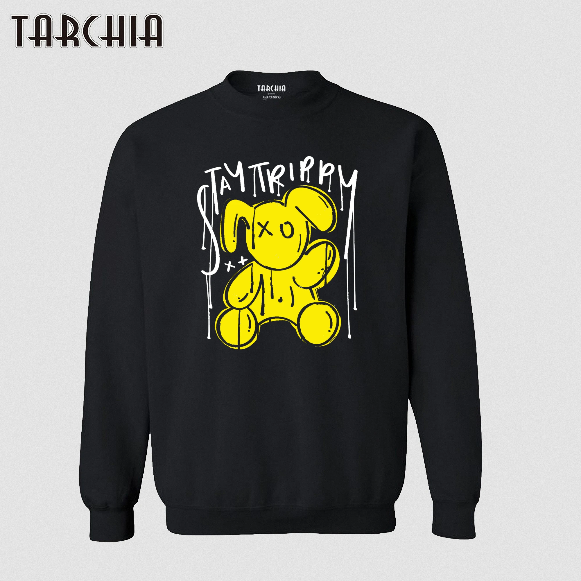 

TARCHIA 2023 Oversized Pullover Hoodies Graphic Sweatshirt Personalized Men Stay Trippy Casual Parental Survetement Homme