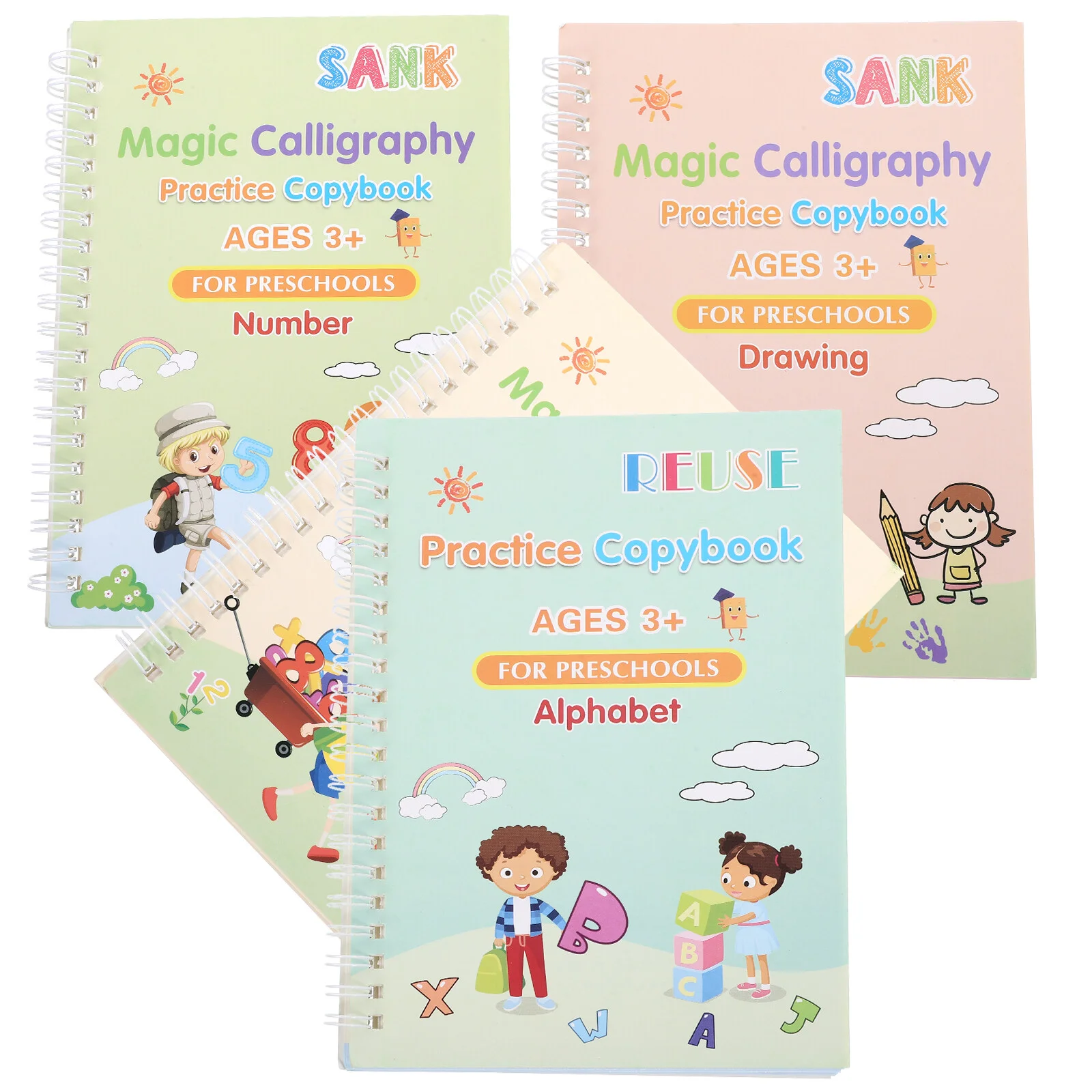 

Grip Arabic Learning Groove Practice Book Letter Handwriting Copybook Children English Calligraphy Lettering Training