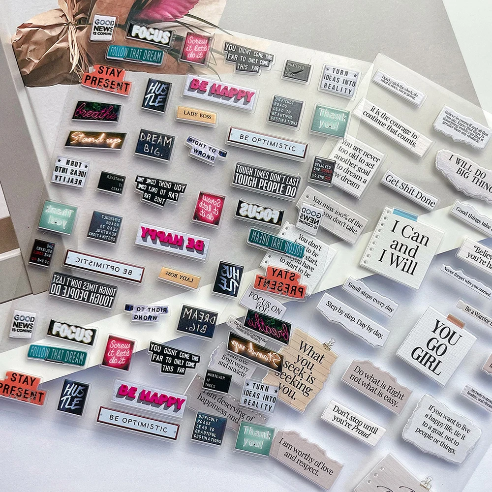 Ретро текст алфавит коллаж серии пресс на маникюрные наклейки наклейка книга