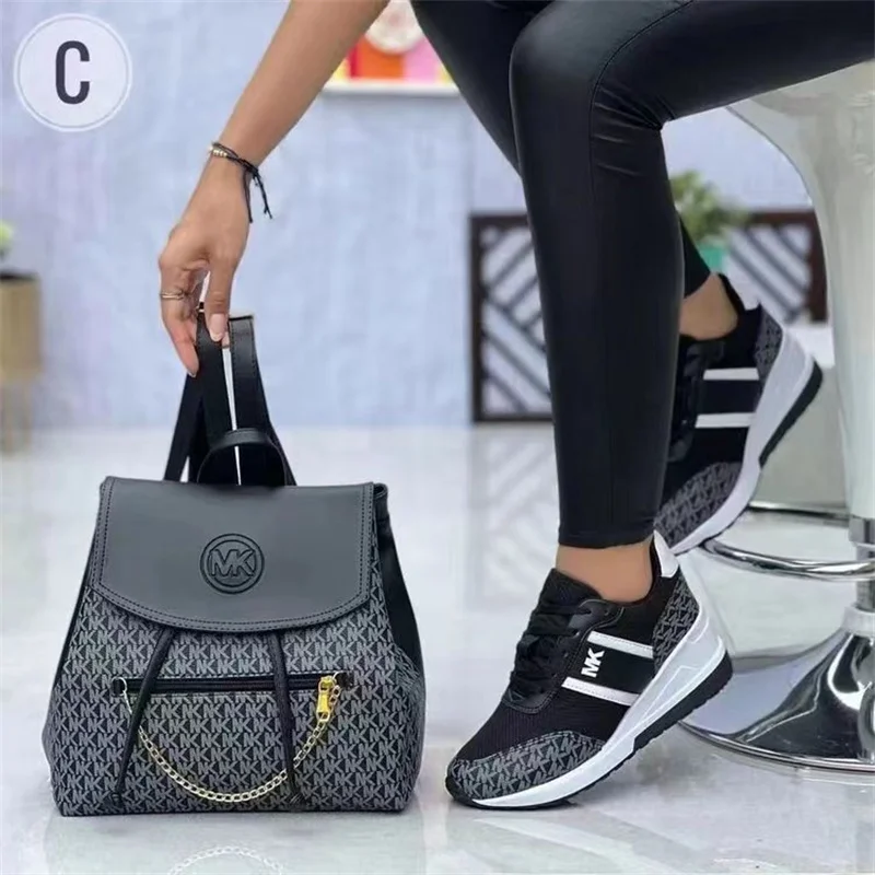 2023 Women Wedges Sneakers Lace - Up Breathable Sports Shoes Casual Platform Female Footwear Ladies Vulcanized Shnes