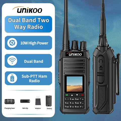 UNIKOO US-UV306 10 Вт рация Air Band Radio Tyep C Charge UHF VHF DTMF FM Многодиапазонная беспроводная частота двустороннего радио CB