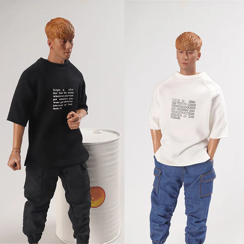 

CCTOYS CC006 1/6 Scale Male Soldier Trend Korean Style Top Loose Print T-Shirt Clothes Model For 12 Inches Action Figures Body